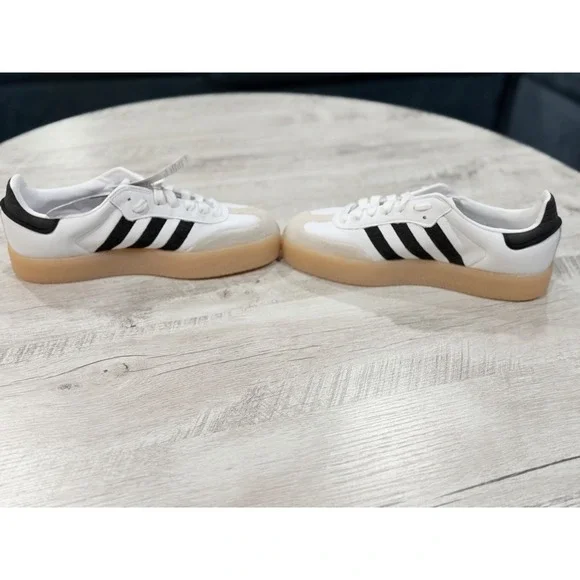 adidas Samba Women's Sneakers White Black Gum Sole - Picture 7 of 12